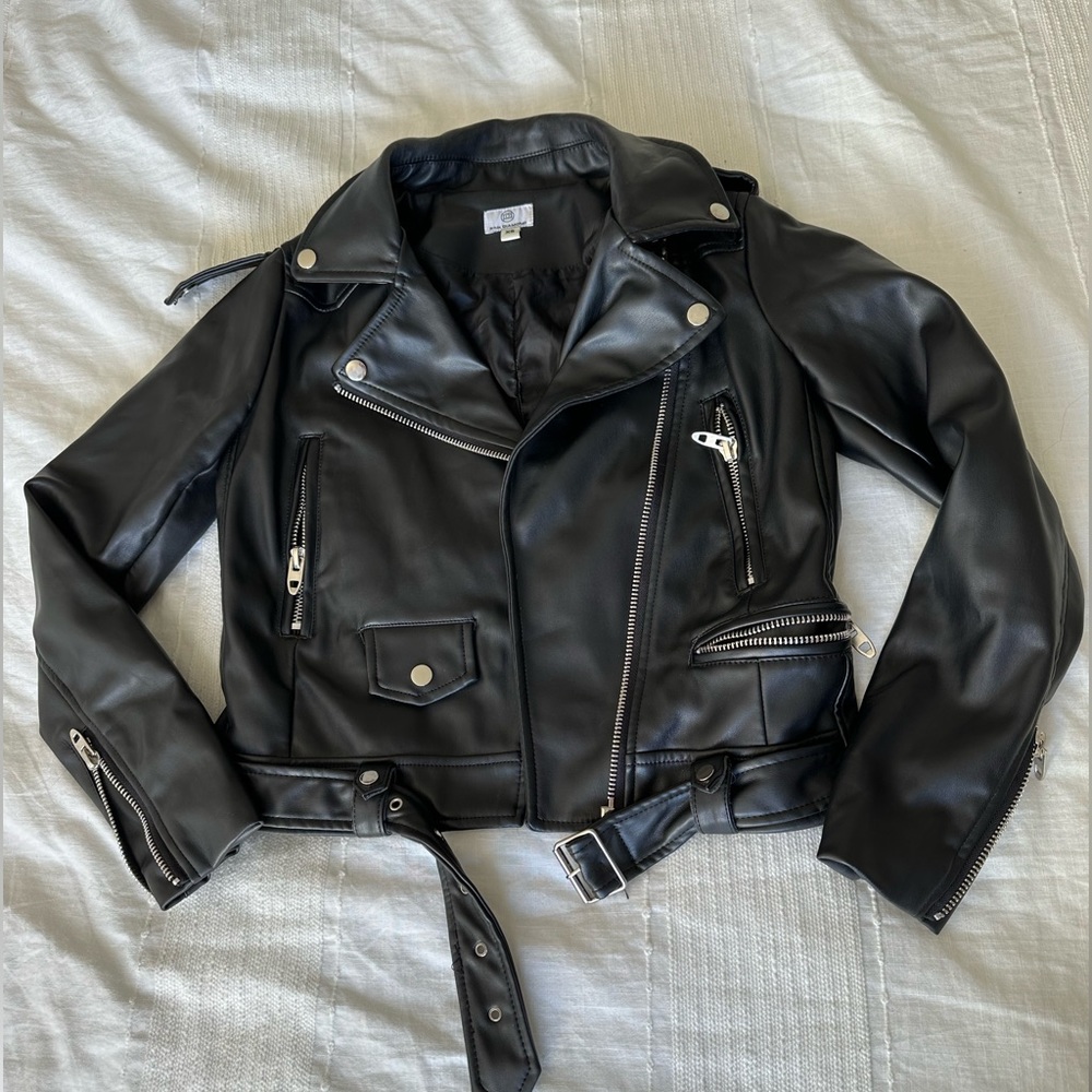 Missguided - Faux Leather Jacket - Black - Size XS - Excellent Condition